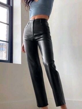 WILFRED Black Faux Leather The Melina Leggings Sz 6